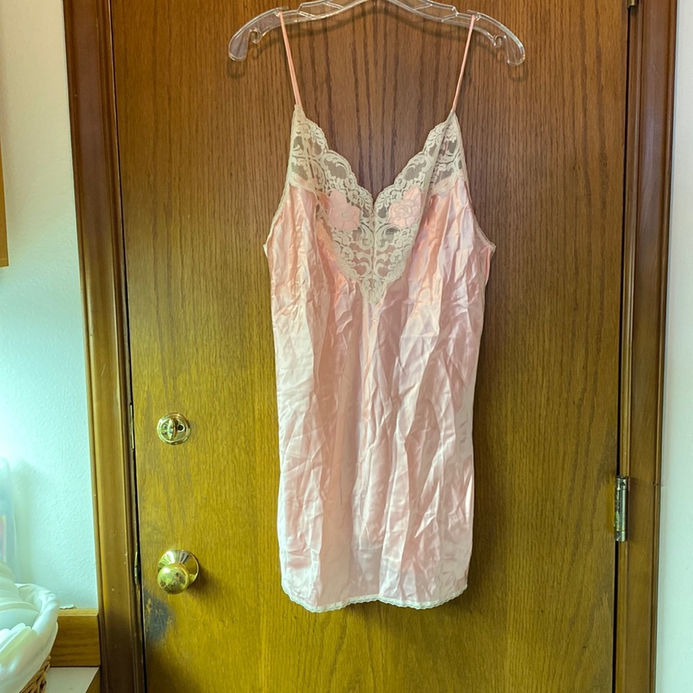 Pink slip pajama top